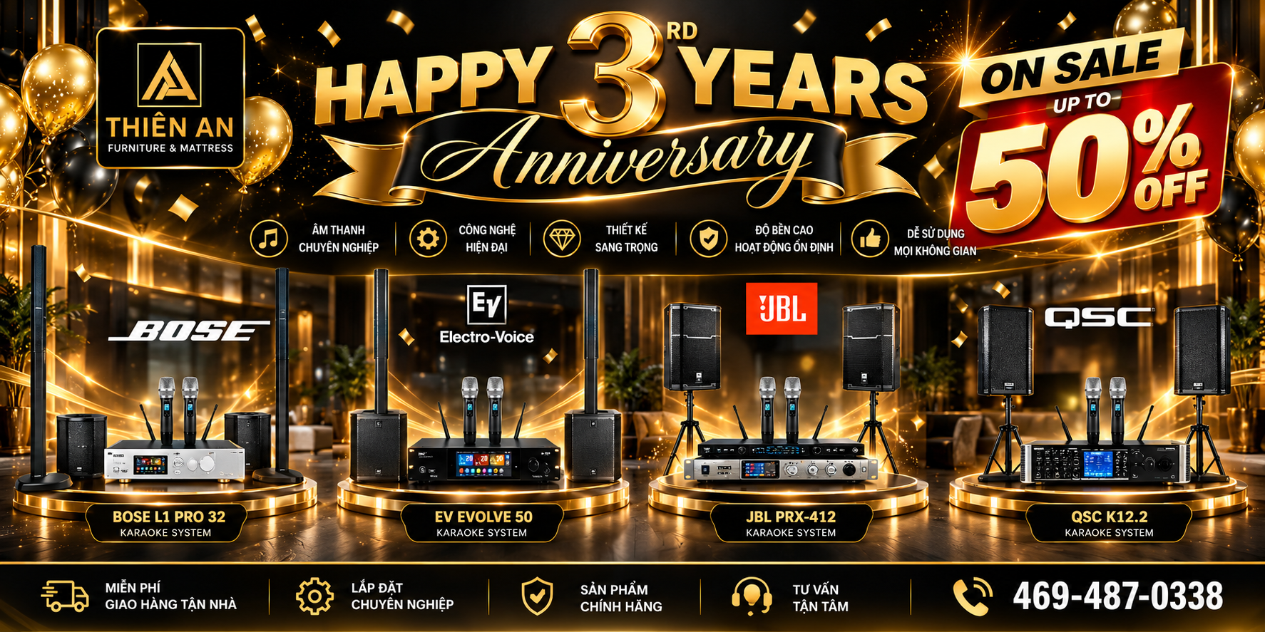Luxury Karaoke Anniversary Sale Banner