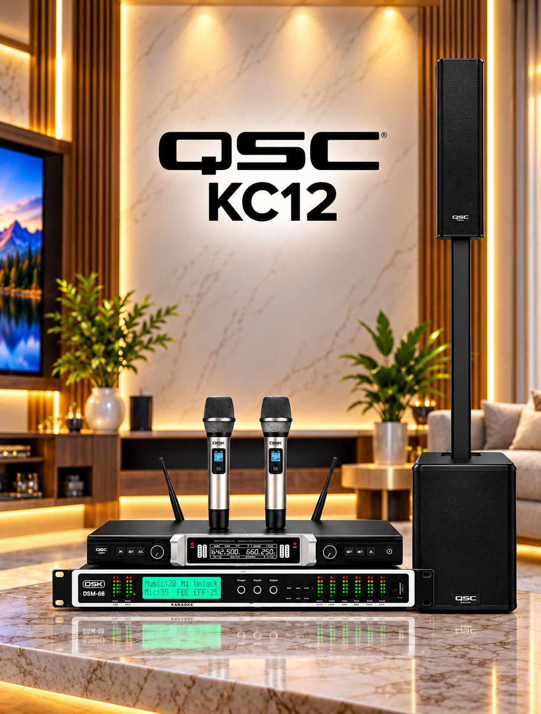 Qsc Kc12 Karaoke System In A Luxury Living Room Qsc Kc12 Karaoke System In A Luxury Living Room
